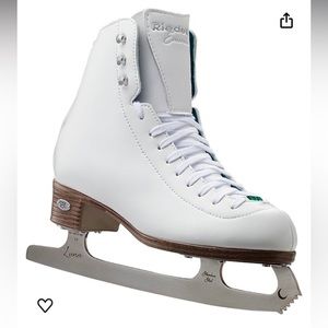 Riedell  19 Emerald Figure Ice Skates with Steel Luna Blade for Girls size 1
